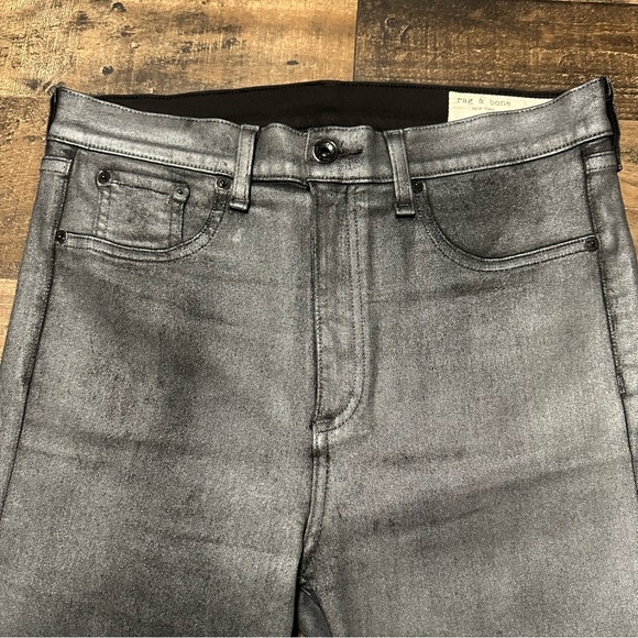 Rag & Bone Metallic Coated Skinny Jeans - Picture 4 of 8